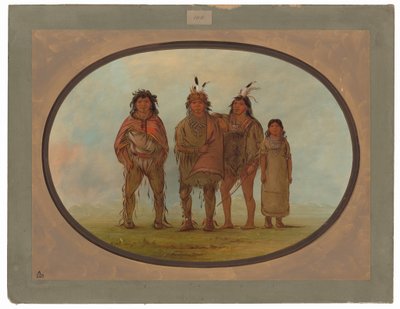4 匹のドッグリブ インディアン 作： George Catlin