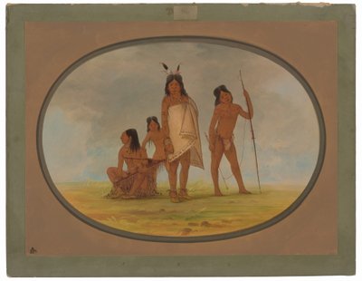 4 つのフラットヘッド インディアン 作： George Catlin