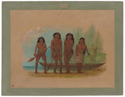 4人のフエゴ族インディアン 作： George Catlin