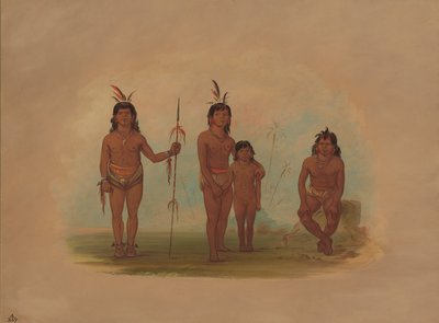4 人のグーアギブ インディアン、18541869。 作： George Catlin
