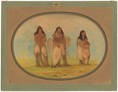 4人のカイオワ・インディアン 作： George Catlin