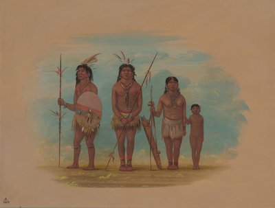 4 人のシングー インディアン、18541869。 作： George Catlin