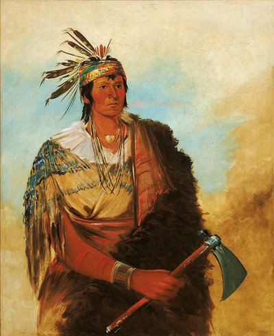 ゴー・トゥ・クフ・パーア、自ら立つ、傑出した勇者 作： George Catlin