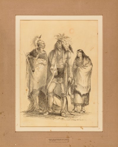 アルゴンキア・インディアンとイロコイアン・インディアンのグループ--その1 作： George Catlin