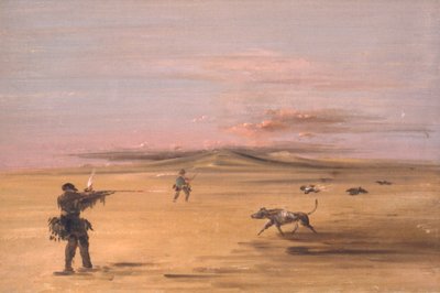 ミズーリ大草原でのライチョウ射撃、1837-1839。 作： George Catlin