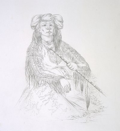 ハワンジェタ（One Horn）1852 作： George Catlin