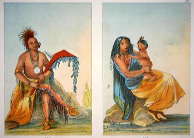 クラーモン本部長と妻子 作： George Catlin