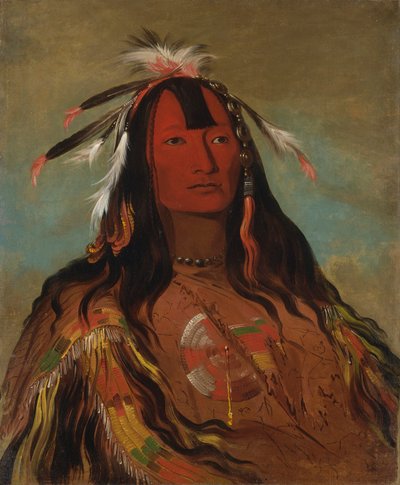 ヒー・オー・ケス・テ・キン、ウサギの皮レギンス 作： George Catlin