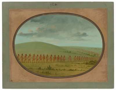 インディアン ファイル - アイオワ州 作： George Catlin