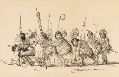輪になって踊るインディアン--No.30 作： George Catlin