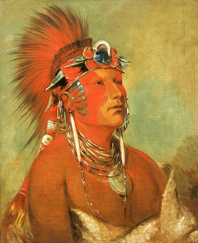 ジーヘオホーシャー、戦士、1832年に投げられることはできません。 作： George Catlin