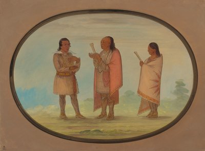 キカプーインディアンの説教と祈り、18611869。 作： George Catlin