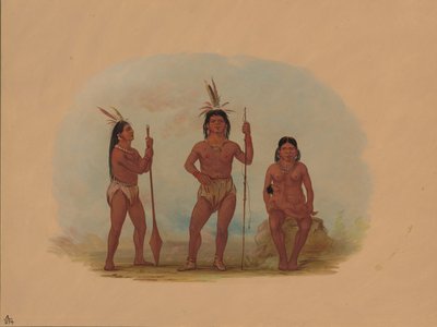 Klahoquaht チーフ、彼の妻、息子、1855-1869。 作： George Catlin