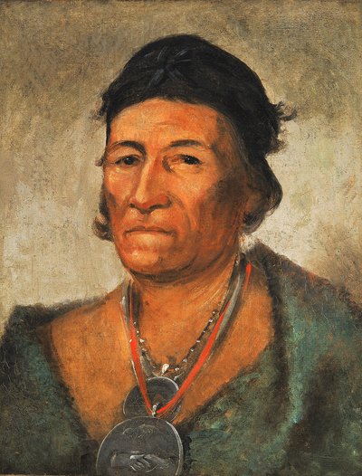 コ・マン・イ・キン、ビッグ・ウェーブ、古くからの名族長 作： George Catlin