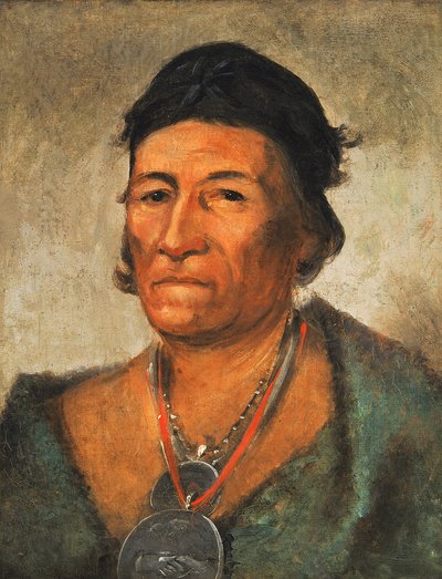 Ko-mán-i-kin、Big Wave、古くて著名な酋長、1831 年。 作： George Catlin