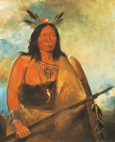 Kots-o-kó-ro-kó、牛の首の毛、酋長 作： George Catlin