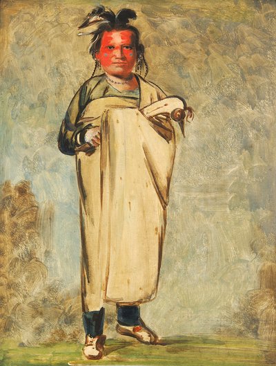 Káw-kaw-ne-chóo-a, and Brave, 1828. 作： George Catlin
