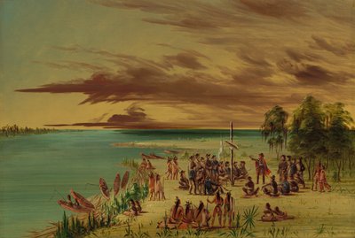 フランスのためにルイジアナを主張するラ・サール。 1682 年 4 月 9 日、18471848。 作： George Catlin
