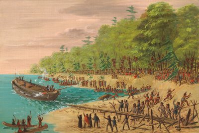 グリフィンの打ち上げ。 1679 年 7 月、1847 年 1848 年。 作： George Catlin