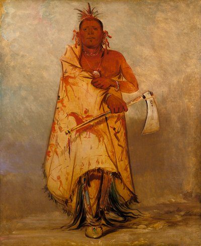 レ・シャウ・ルー・ルー・ル・フー、ビッグエルク、スキディ（ウルフ）・ポーニーの族長 作： George Catlin
