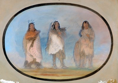 リトル・ベア、スティープ・ウィンド、ザ・ドッグ；スー族の3人の殊勲者 作： George Catlin