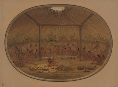 Mandan Ceremony - The Water Sinks Down, 18611869. 作： George Catlin