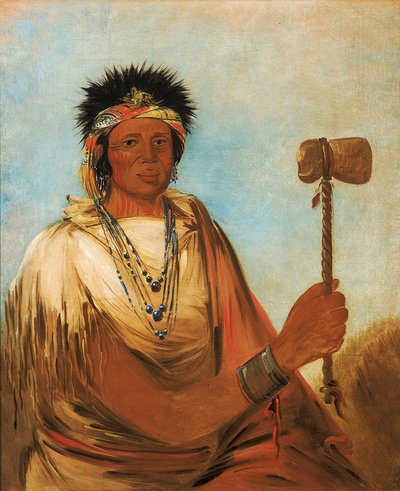 メンソンセア、左手、戦士 作： George Catlin