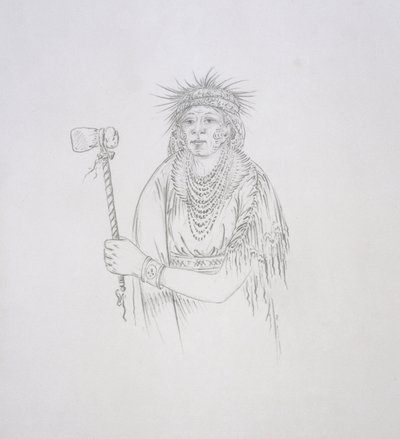 Men-son-se-a（左手）1852 作： George Catlin
