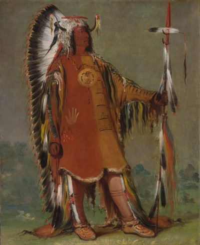 マー・トゥ・トー・パ、4頭の熊、第二酋長、正装姿 作： George Catlin