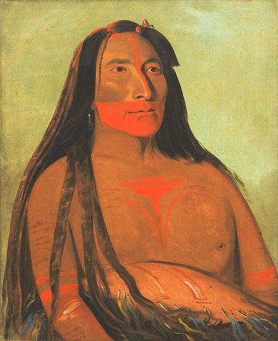 マー・トゥ・ト・パ、4頭の熊、喪に服す二代目酋長 作： George Catlin