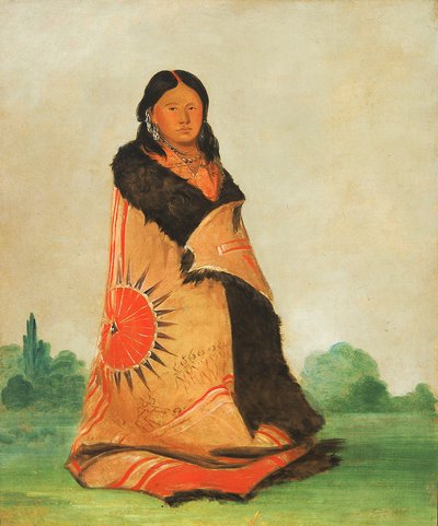大酋長の妻、曲げ柳の蒙笙舎 作： George Catlin