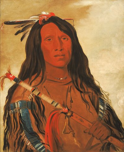 ネ・ヒ・オ・イ・ウォ・ティス、丘の上の狼、部族の長 作： George Catlin