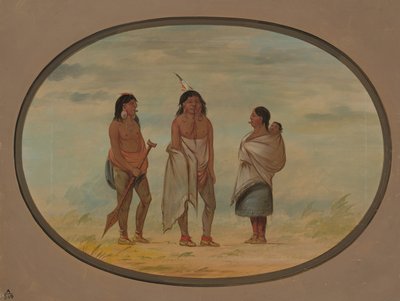 ナヤのインディアン酋長、妻、そして戦士、18551869。 作： George Catlin