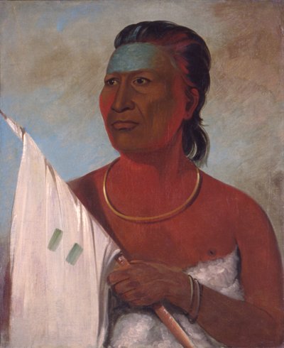 1832年、ブラックホークの法王顧問。 作： George Catlin