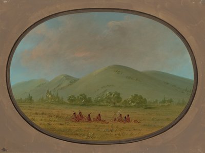ニシュナボタナ ブラフス、アッパー ミズーリ州、18611869。 作： George Catlin