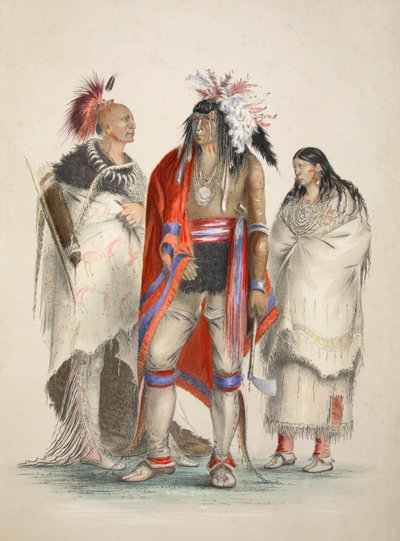 北米インディアン、パブ。 1845年カラーリトグラフ。 作： George Catlin