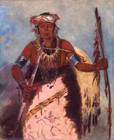 ノッチ・イーニョンア、ノーハート、（ホワイトクラウドと呼ばれる）部族の長 作： George Catlin
