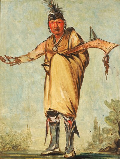 ナウ・カウ、ウッド、元部族長 作： George Catlin