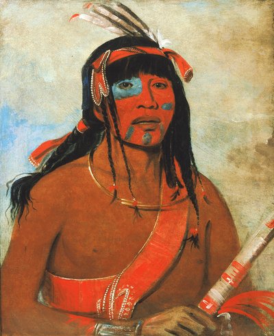 O-tá-wah、The Ottaway、戦士、1835 年。 作： George Catlin