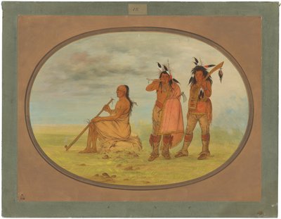 2 つの若い Beaux と古い Menomonie チーフ 作： George Catlin