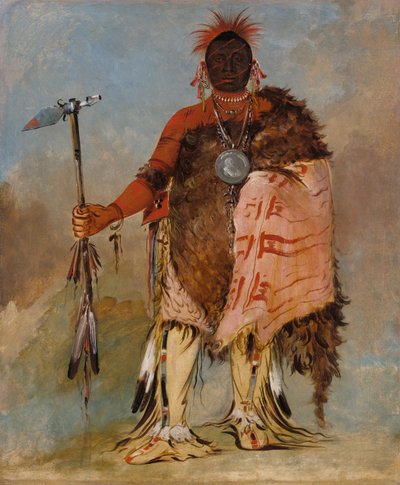 Om-pah-tón-ga、ビッグエルク、有名な戦士 作： George Catlin