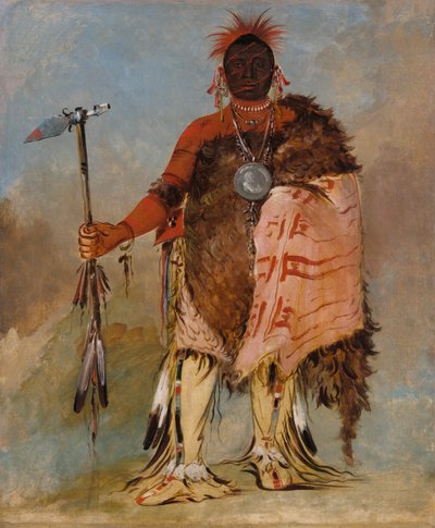 Om-pah-tón-ga、ビッグ エルク、有名な戦士、1832 年。 作： George Catlin