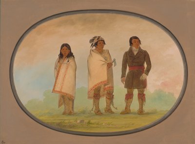 オネイダ族長、彼の姉妹、宣教師、18611869。 作： George Catlin