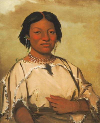 Oó-je-en-á-he-a, 熊の巣に住む女 作： George Catlin