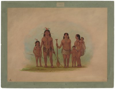 オレジョナ族長と家族 作： George Catlin