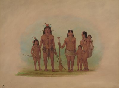 オレホナの首長と家族、18541869。 作： George Catlin