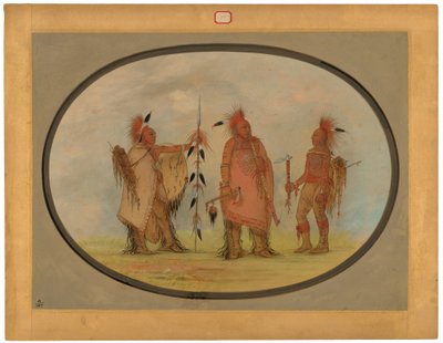 2 人の戦士とオセージ チーフ 作： George Catlin