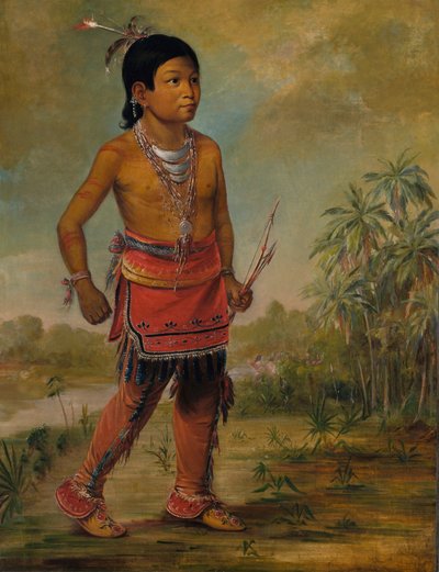オセオラ・ニッカノチー、少年、1840年。 作： George Catlin