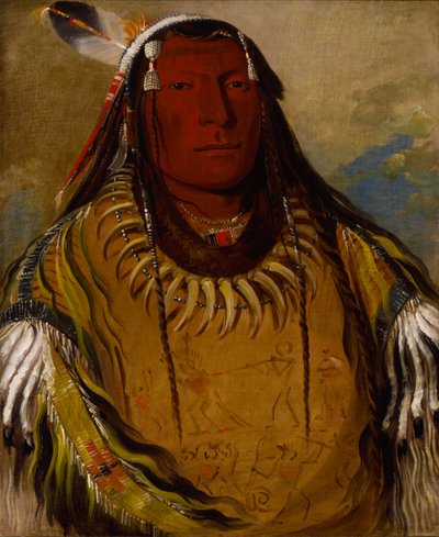 パ・リス・カ・ルオ・パ、二羽のカラス、酋長 作： George Catlin