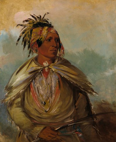 Pah-mee-cow-ee-tah、追跡する男、チーフ、 作： George Catlin